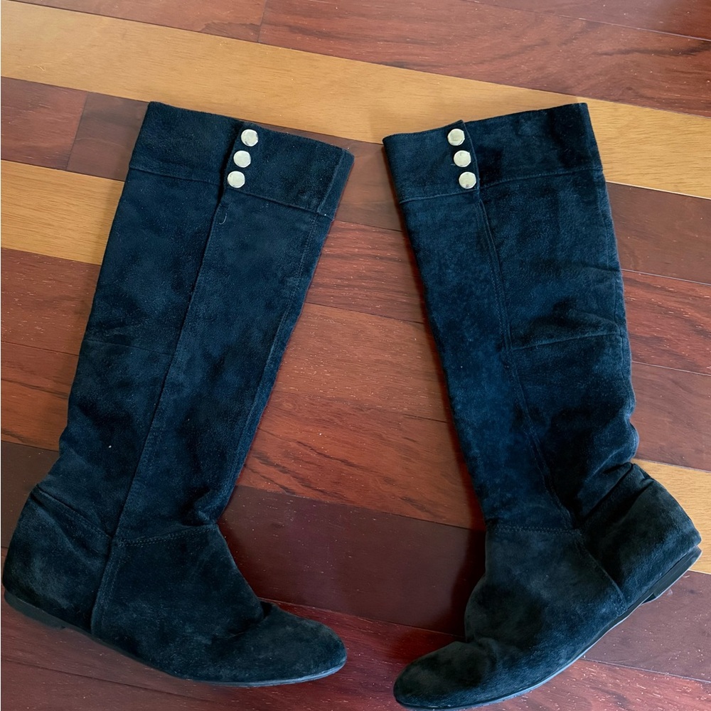 Chinese Laundry Black Knee High Suede Boots